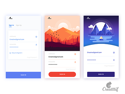 Sign In android app concept creatttif design flat ios login mockup signin ui