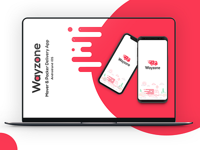 Wayzone App adobe android app branding city delivery design illustration ios logo mobile mockup mover online packer red theme tranding trip uiux
