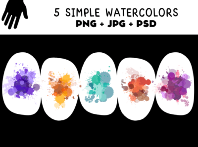 5 simple watercolors