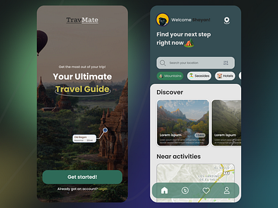 Travel Guide App app design graphic design product design ui ui design uiux design