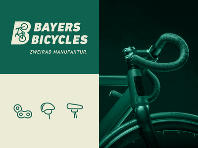 Bayers Bicycles branding dark green icon identity logo vector