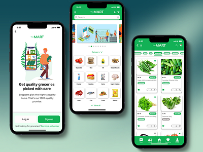 The Mart 2022 2023 app branding design graphic design grocer groceri shop grocery illustration iphone mart offer sale shop typography ui ux vector