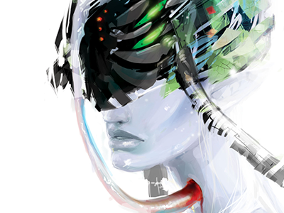 Proxy 102 alien concept digital fi fiction illustration paint painting portrait sci science