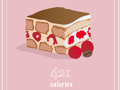 Raspberry Tiramisu adobe design food illustration illustrator logo vector