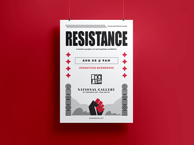 Resistance - An Exhibition Concept Poster branding design exhibition illustration logo poster typography vector