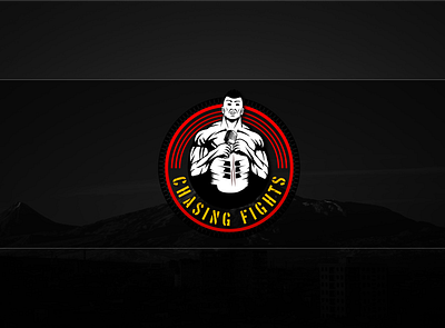 CHASING Fights chasing fights logo emblem mascot talk show