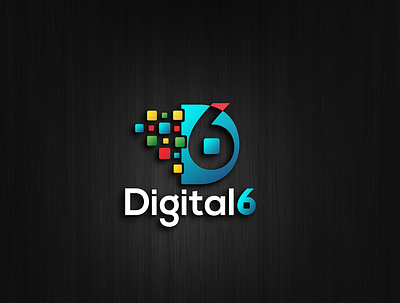 DIGITAL 6 application logo awesome logo creative logo design software logo