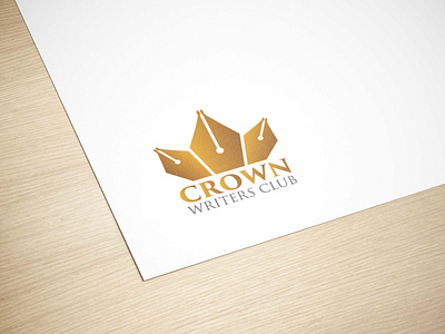 Crown Writers Club creative logo minimalist logo writers logo