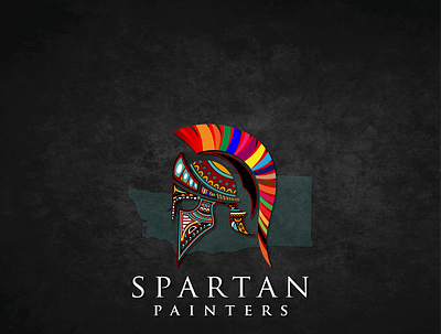 SPARTAN PAINTER design by Toseef Naser creative logo graphic design illustration mascot