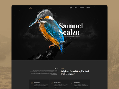 Home Page Personal Website dark home personal website portfolio template ui web web design « samuel scalzo »