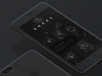 Shake Mobile Portfolio app dark hipster interface ios mobile portfolio red template ui ui design