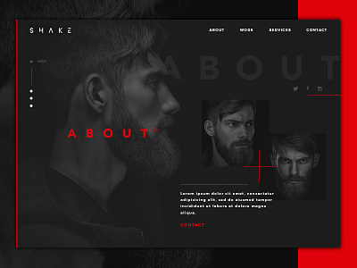 About web page - Daily Ui about daily ui dark design profil red section ui web « samuel scalzo »