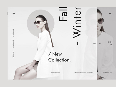 Experimental fashion UI web design clean fashion grey header minimal samuel scalzo store uiux website