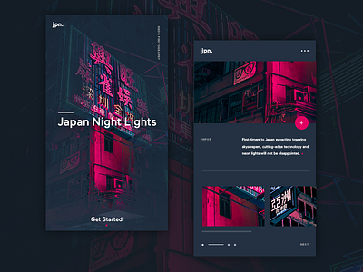 Japan Night Lights UI