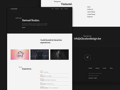 Personal Portfolio About about black and white clean interaction interface minimal portfolio web design website « samuel scalzo »