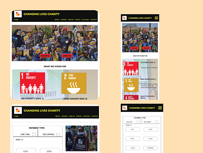 Responsive screens for a charity website design ui ux