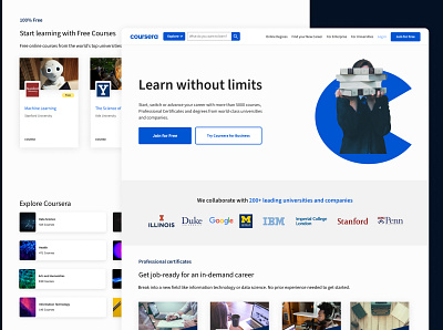 Redesigning Coursera landing page design figma ui