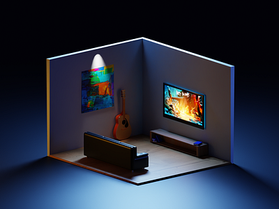 3D Isometric Room 3d graphic design