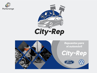 Logo + portada de Facebook - Casa de repuestos de autos app branding design icon illustration logo typography ui ux vector