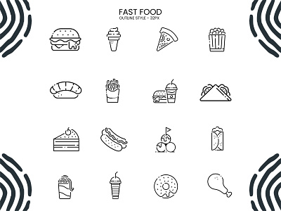 Fast Food Icons Set