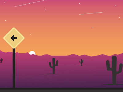 The Desert art work cactus colors desert design dribbble gradient horizon pattern space sunset wild west