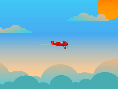 The Traveler 2 aeroplane art work colors create dawn dribbble gradient horizon pattern plane spitfire traveler