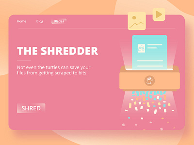 The Shredder app delete design files illustration scrapped shred shredder tmnt turtles webpage