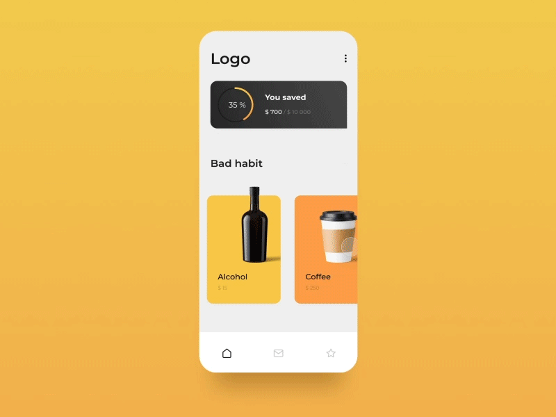 Bad habit animation app design flat gradient grid logo minimal motion promo type typography ui ux