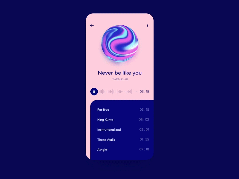 Music animation app design gradient grid illustration minimal motion promo ui ux