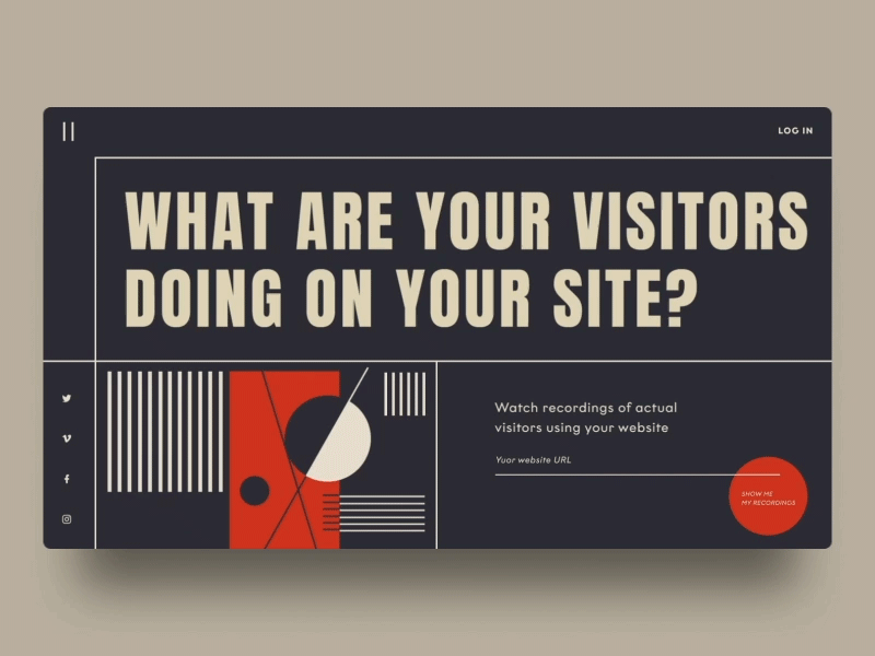 Visitors animation design flat grid illustration minimal motion promo typography ui ux vector website