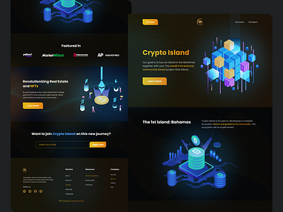 Crypto Landing Page! bitcoin crypto cryptocurrency dark ethereum exploration landingpage marketplace nft landing page ui ux web design website