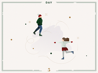 Day 5🎄⛸ Ice skating! advent calendar character character design christmas christmas ice skating christmas illustration design ice ice skating illustration ilustracion navidad minimalist navidad skating vector xmas