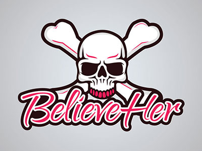 Logo Believe Her believe bone her logo pink skull women