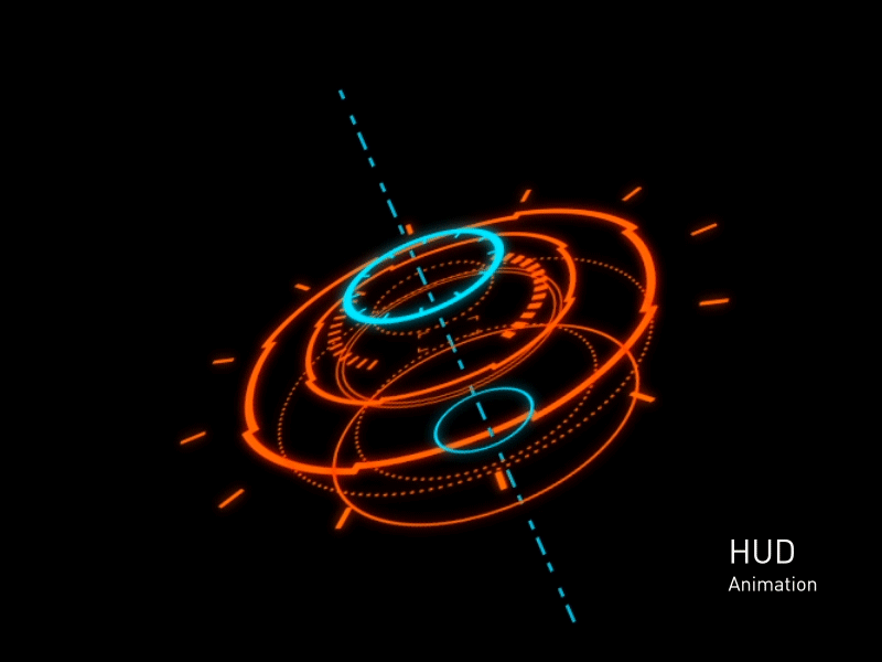 HUD-Animation 3d chart flat visualization