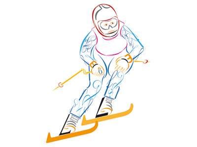 Isolde Costner movimento neve olimpiadi pista sciare slalom velocità