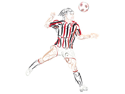 Paolo Maldini - calcio black calcio campione difesa elevazione milan palla red soccer