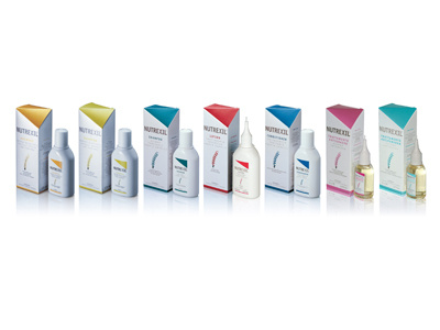 Nutrexil boccette colors flaconi hair packaging