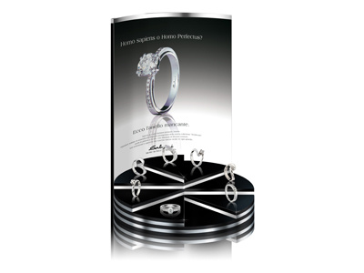 De Beers - Teatrino black brillante diamanti diamond gioielli luce
