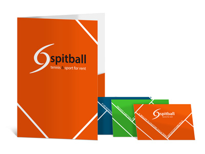 Spitball blue card cartelletta color green orange paper promotion sport tennis