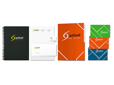 Spitball Corporate black business cards color enveloper letter notes post card sport tennis