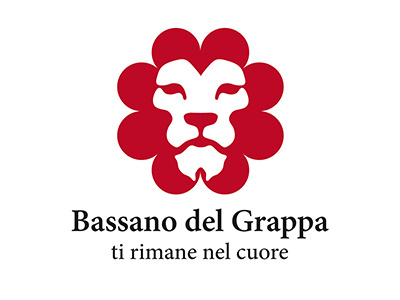 Città di Bassano del Grappa araldic flag heart lion red rose window symbol