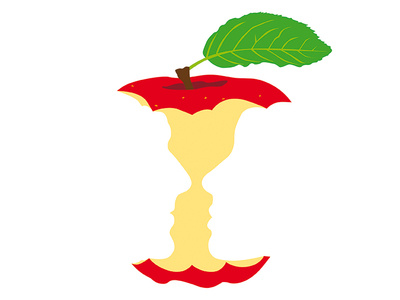 Adamo&Eva apple foglia frutto man morso paradise paradiso terrestre pomo profilo proibito red tentazione woman