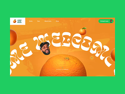 Larry June Concept #2 🍊- Home & Adlib loader animated animation art direction concept fun green hip hop interaction interactive interface loading animation loop orange organic typography ui design ux design webdesign website