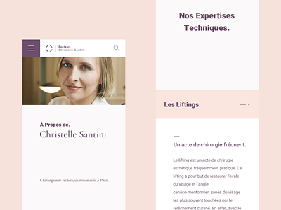 Dr Santini #2 🥼- Mobile scroll & more details animated animation art direction branding clean concept doctor esthetic interaction interactive interface medical rose surgeon surgery typography ui design ux design webdesign website