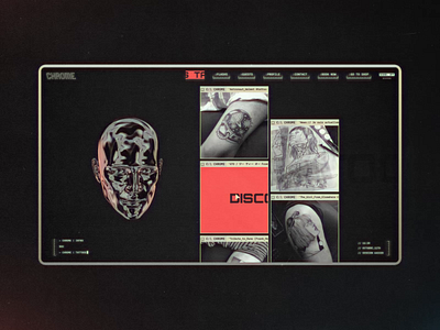 Chrome Tattoo Paris #3 🤖 - Tattoo & Profile 3d animation art direction branding concept cyberpunk dystopia effect grid interaction interactive interface layouts typography ui ui design vintage web webdesign website