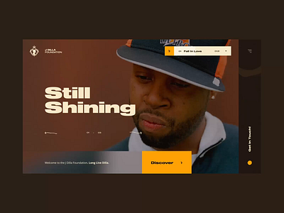 J Dilla Foundation Concept #1 🍩 - Slideshow study / Music player animation art direction branding concept interaction j dilla music typography ui ux design webdesign website