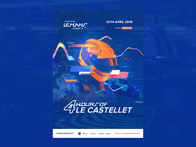 ELMS #1 - Official Race Poster / Le Castellet 🏁 🇫🇷 animated animation art direction blue branding championship concept design glitch interaction motion orange photoshop print print design race retrofuturism typography vhs video game