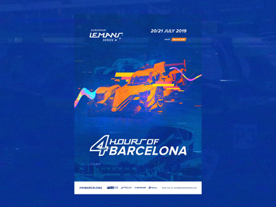 ELMS #3 - Official Race Poster / Barcelona 🏁 🇪🇸 animated animation art direction blue branding championship concept glitch interaction interface motion orange photoshop print race retrofuture typography vhs video game videogame