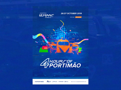 ELMS #6 - Official Race Poster / Portimão 🏁 🇵🇹 animated animation art direction blue branding championship concept glitch interaction interface motion orange photoshop print race retrofuture typography vhs video game videogame