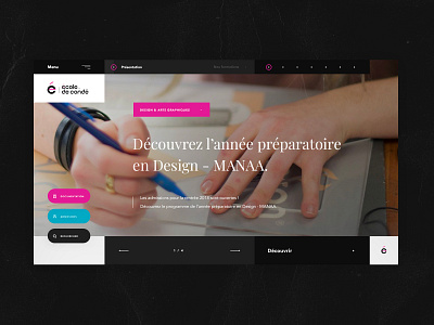 École de Condé #1 🎓- Homepage art direction black blue branding concept design design school education educational interaction interactive form interface pink school training typography ui design ux design webdesign website